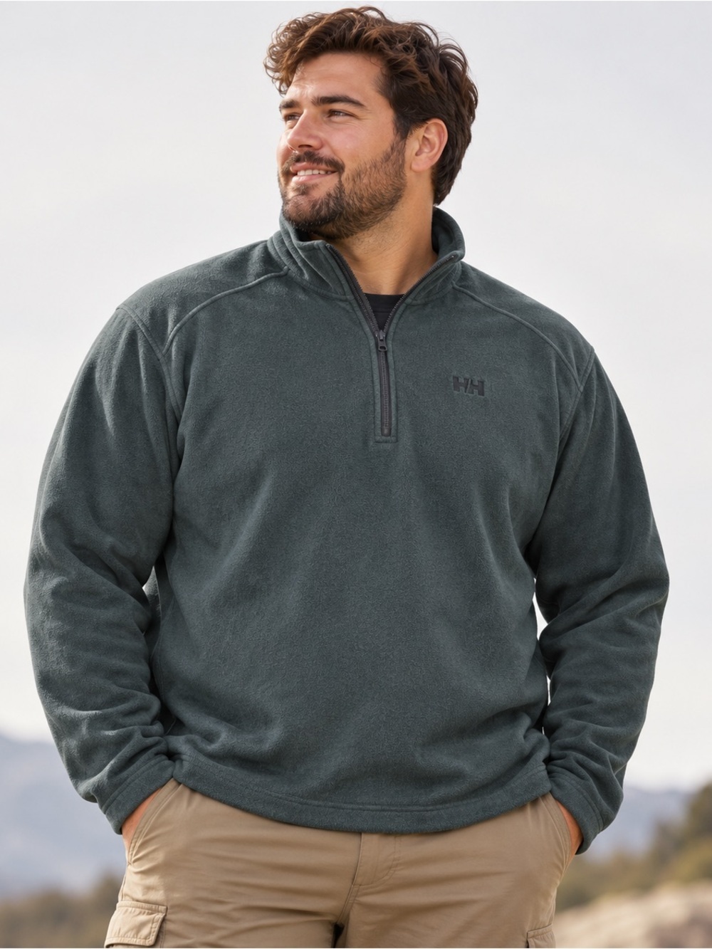 Helly Hansen Men's Daybreaker 1/2 Zip Fleece Pullover Polartech Gray Size XXL